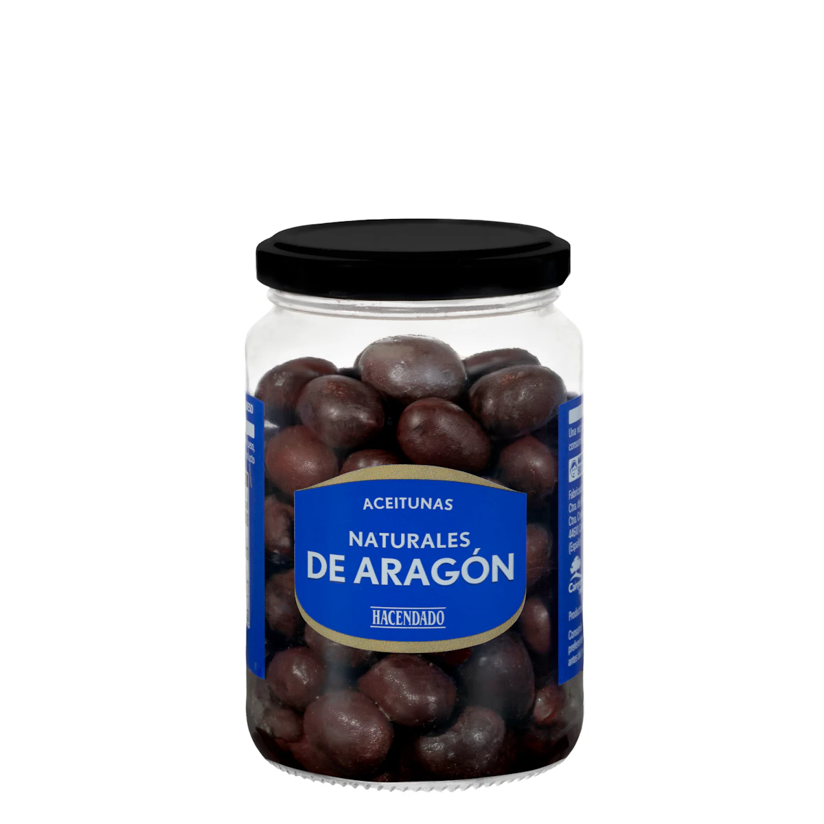 Aceitunas negras naturales de Aragón con hueso Hacendado