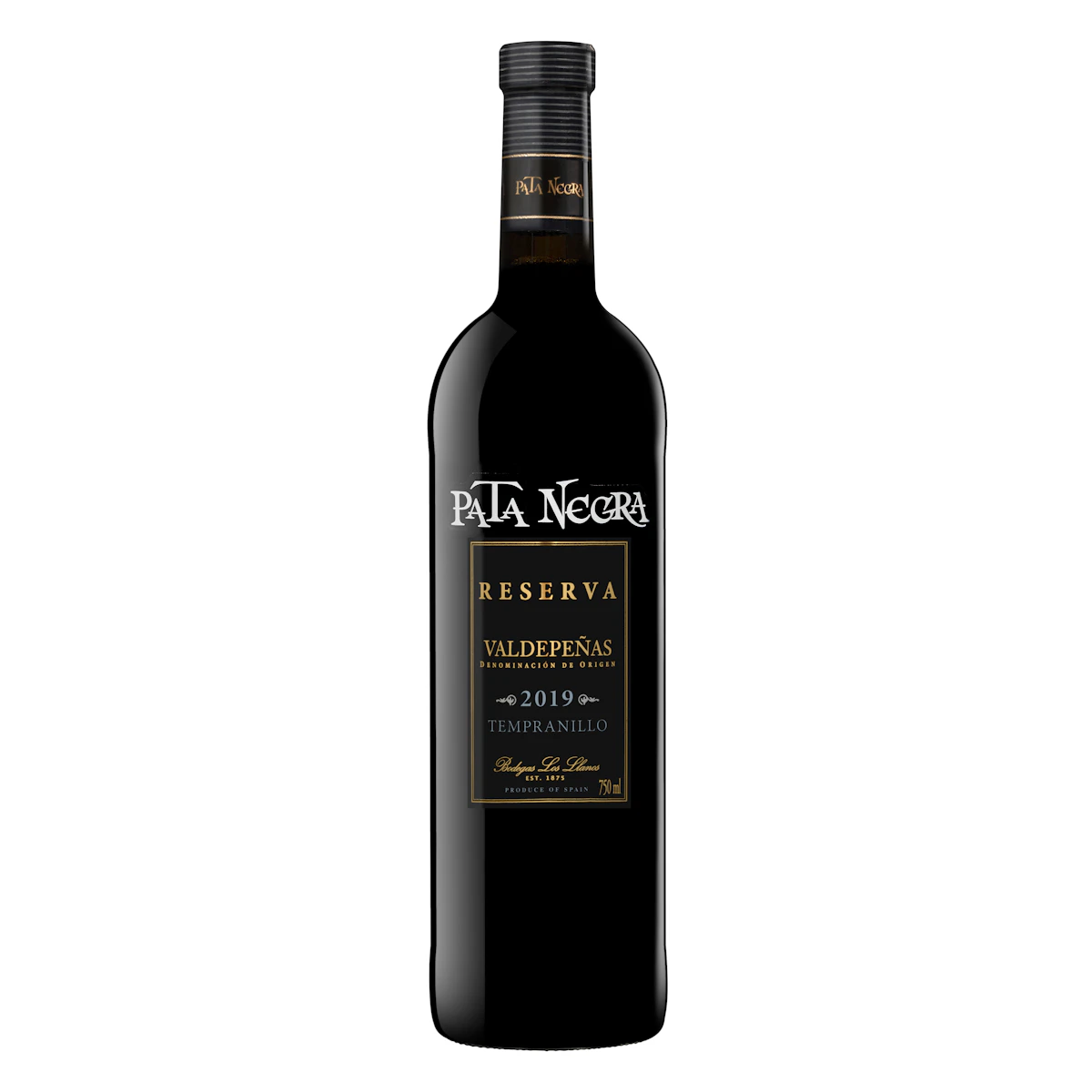 Vino tinto tempranillo reserva Pata Negra DO Valdepeñas