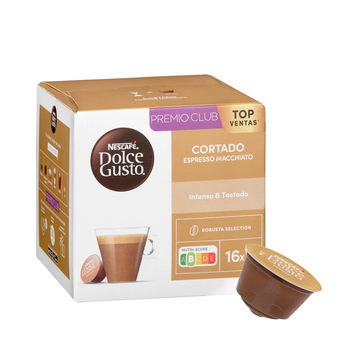 Café en cápsula cortado Dolce Gusto