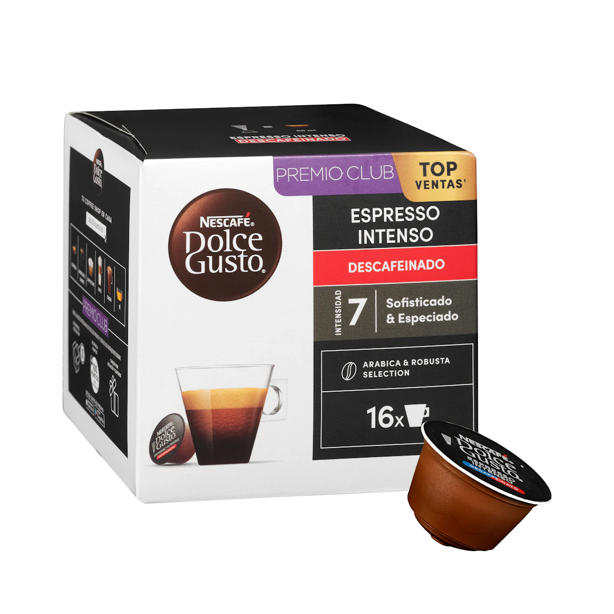 Café en cápsula descafeinado espresso intenso Dolce Gusto