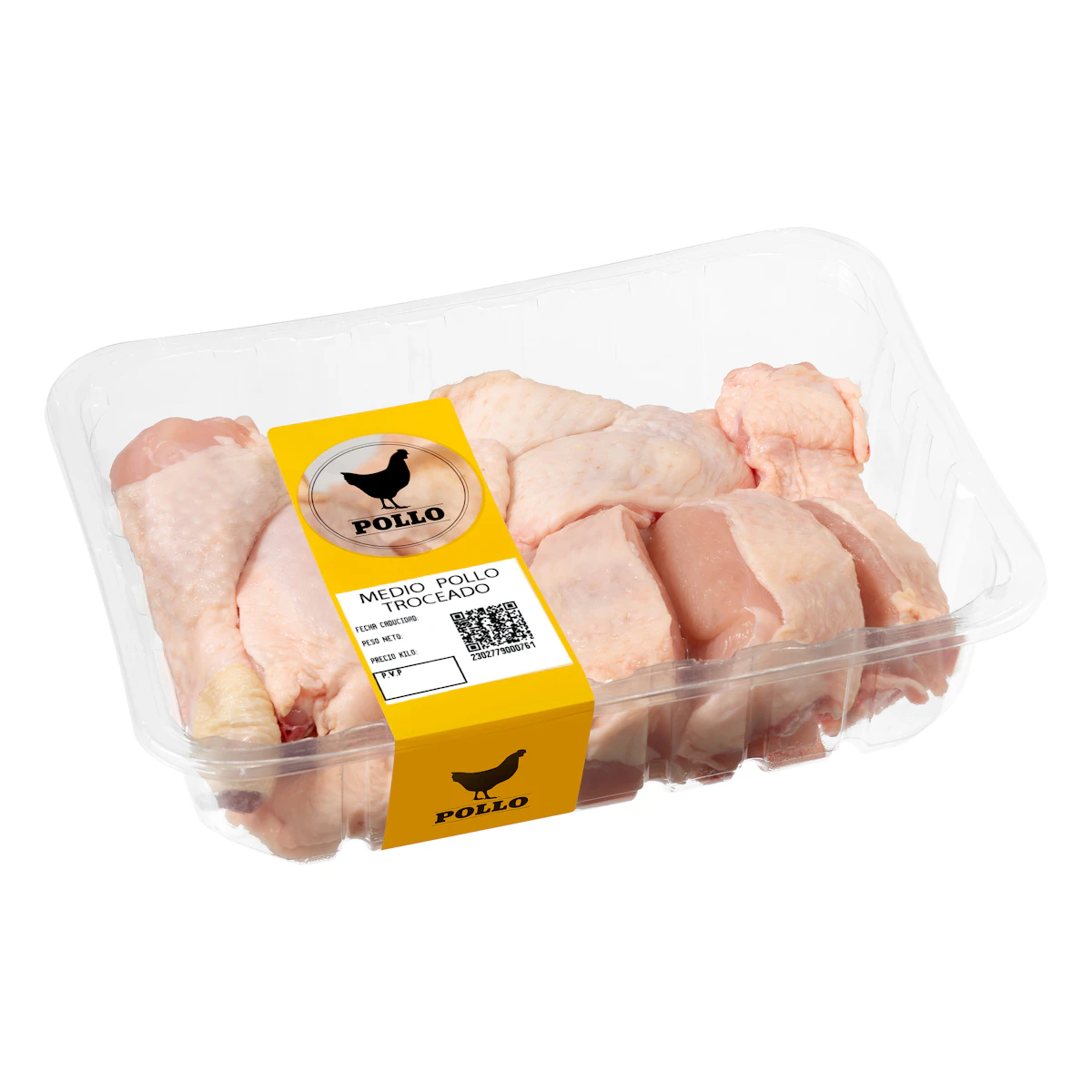 Medio pollo troceado