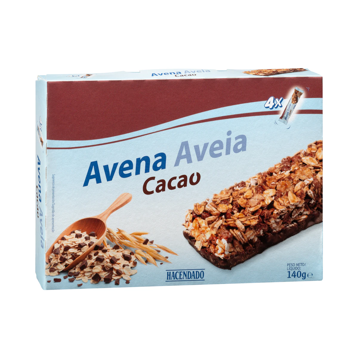 Barritas de cereales avena y cacao Hacendado