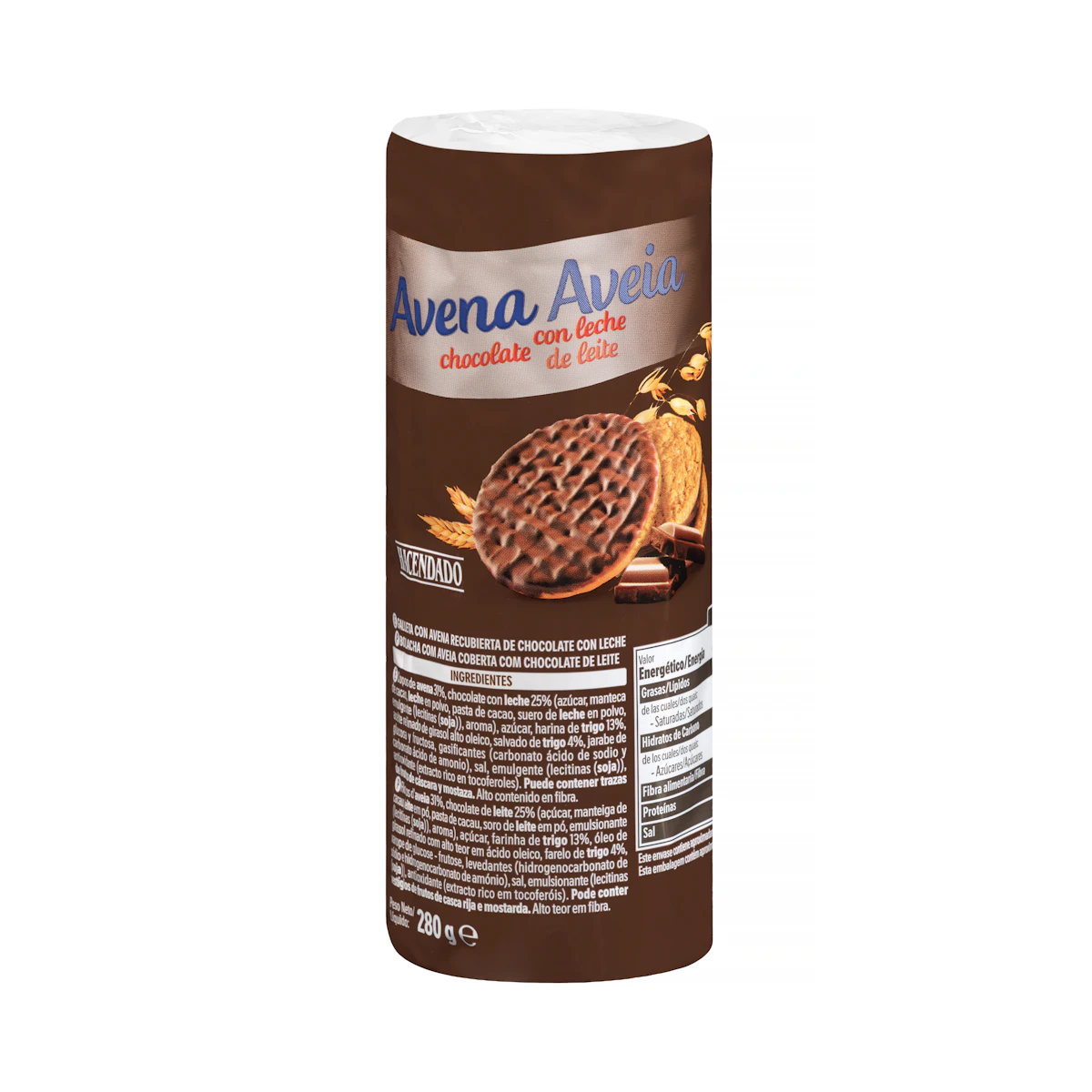 Galletas Digestive avena chocolate con leche Hacendado