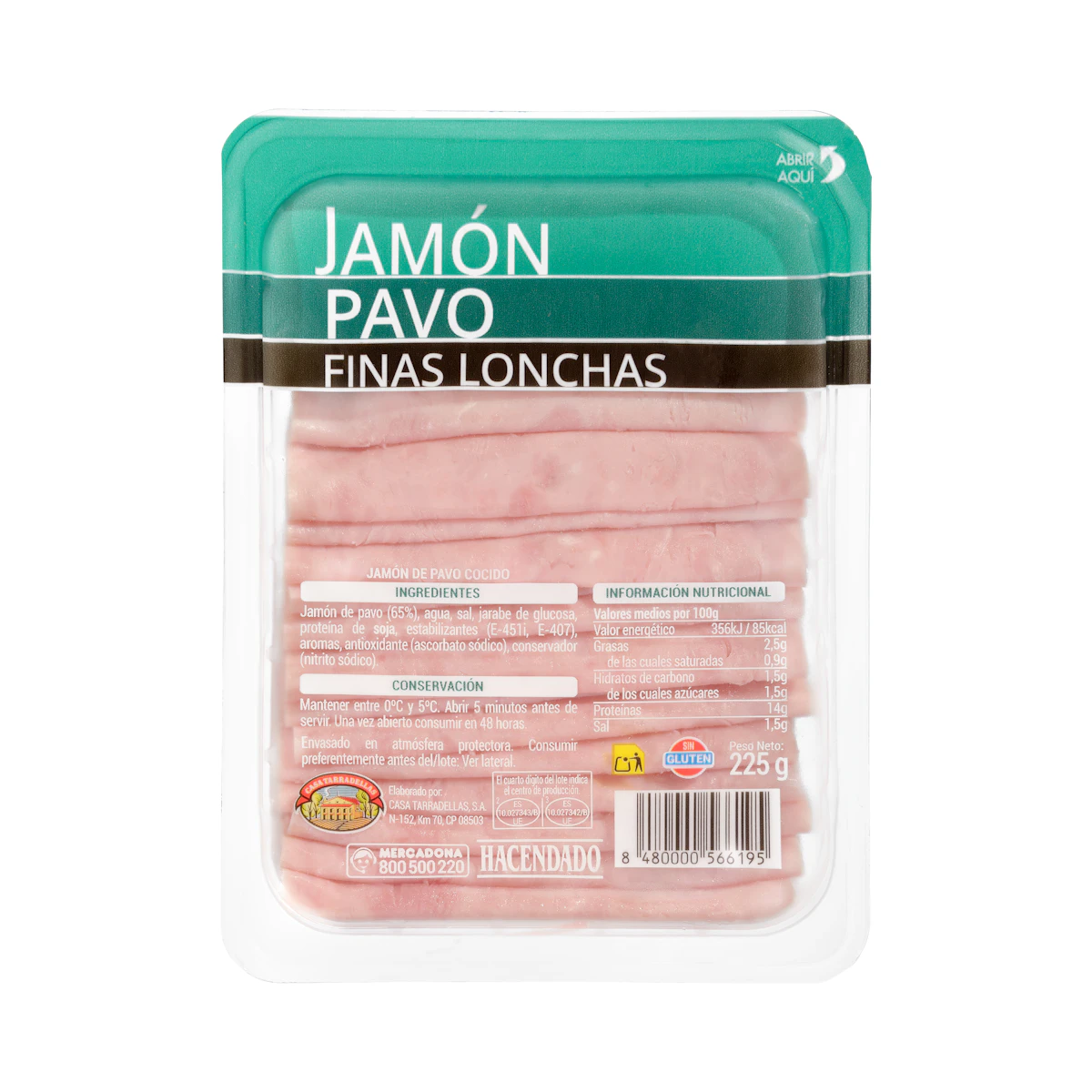 Jamón de pavo Hacendado finas lonchas
