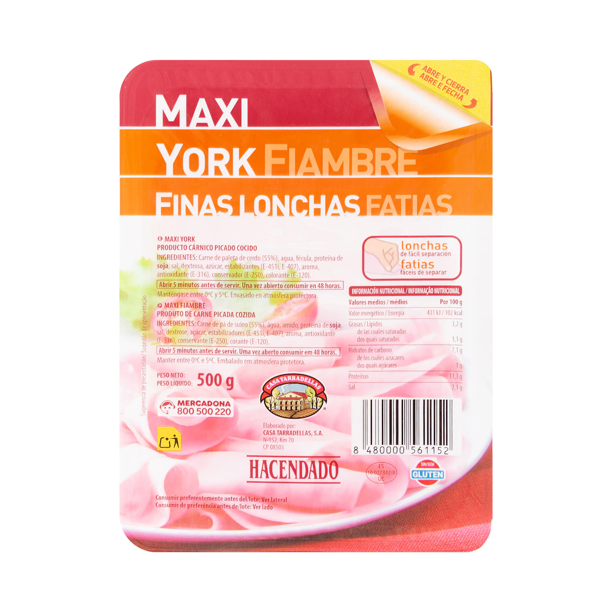 Maxi york Hacendado finas lonchas