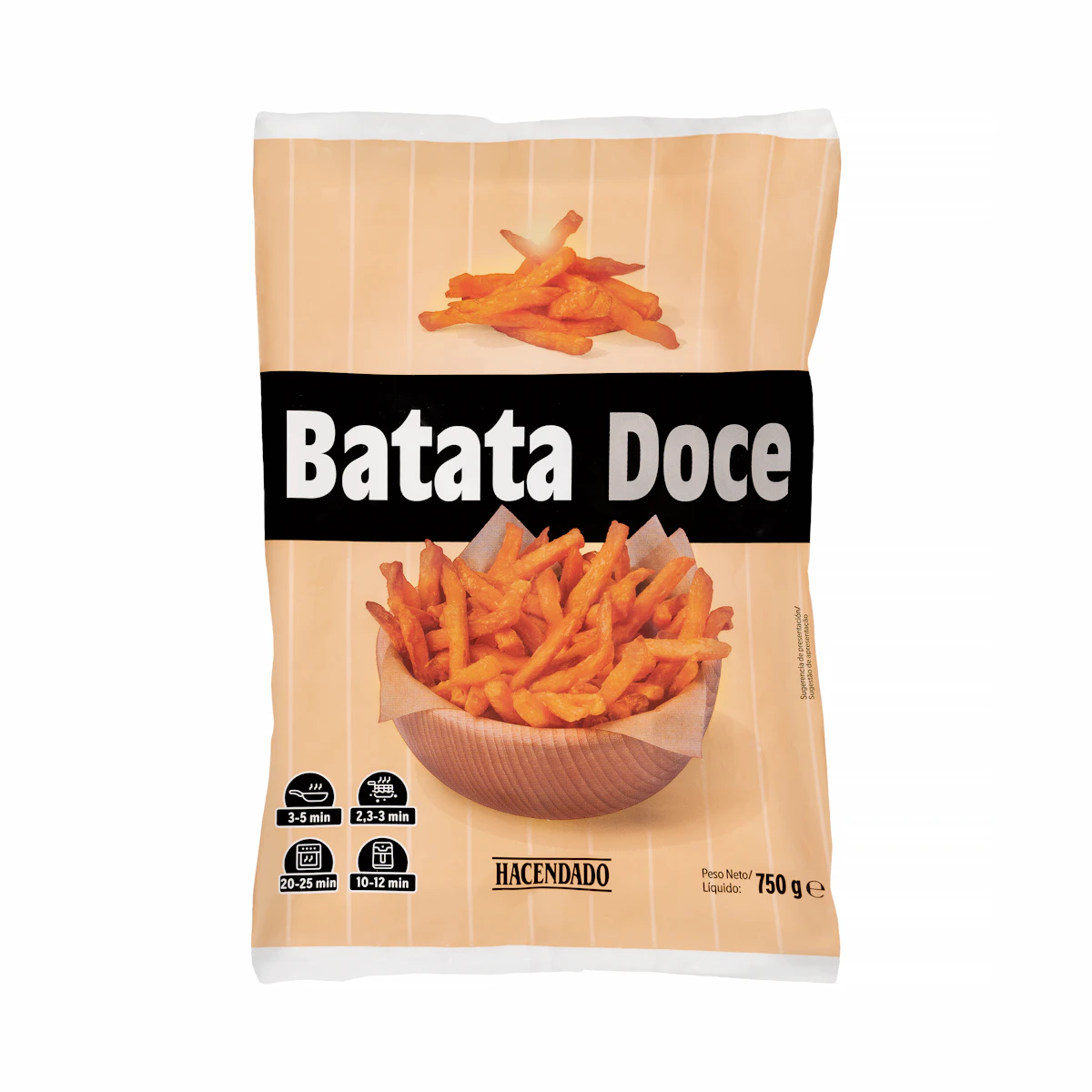 Bastones de batata Hacendado ultracongelada