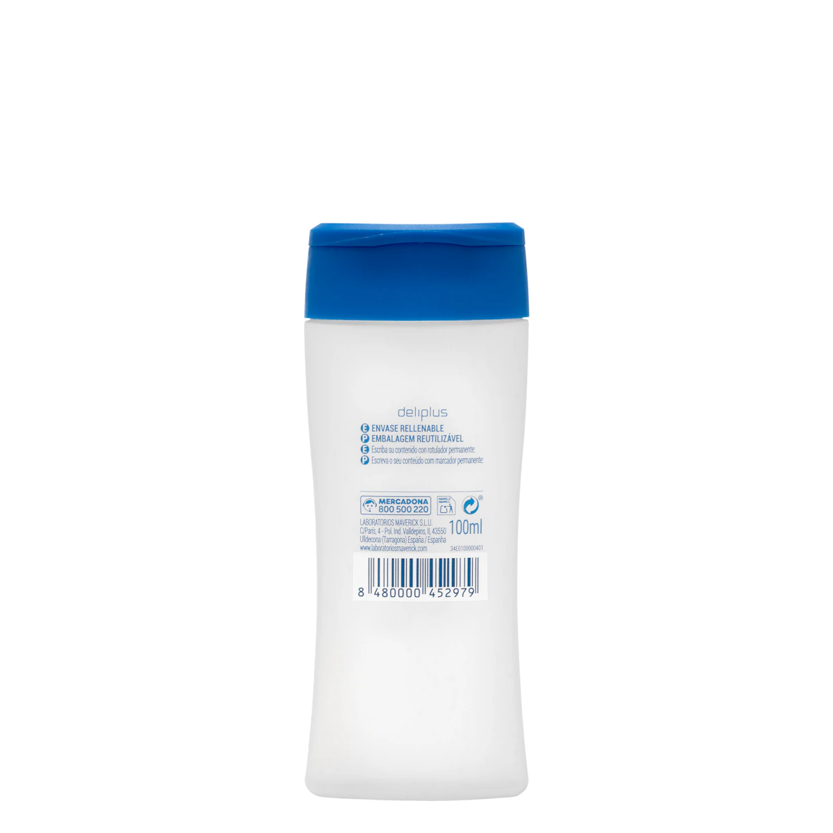 Envase rellenable Deliplus tamaño viaje