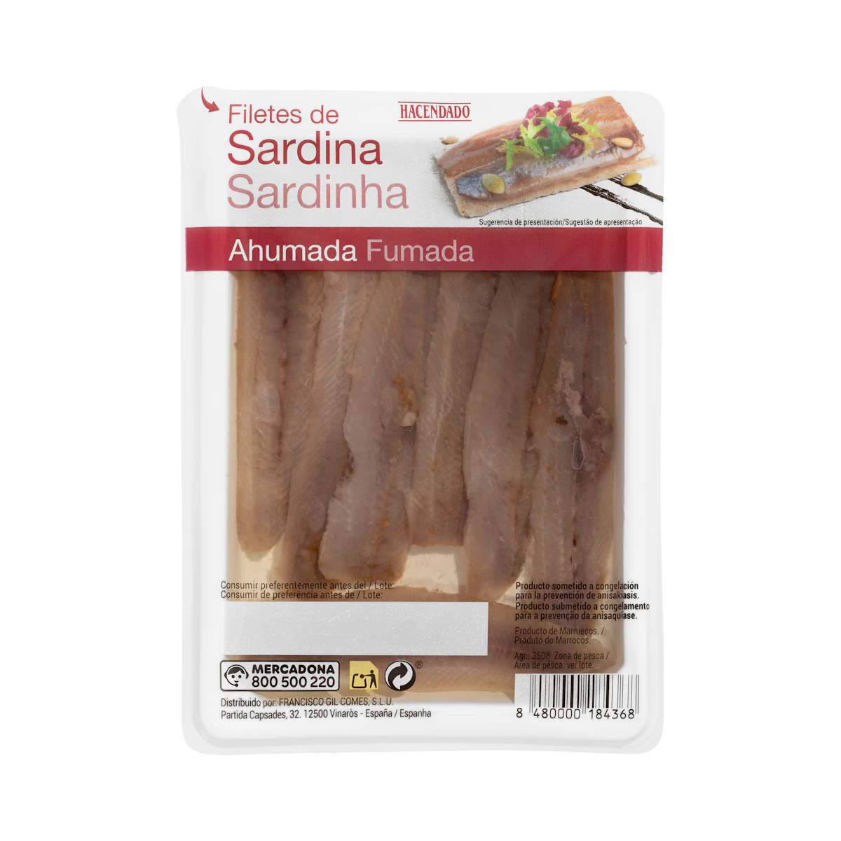 Filetes de sardina ahumada Hacendado en aceite de girasol