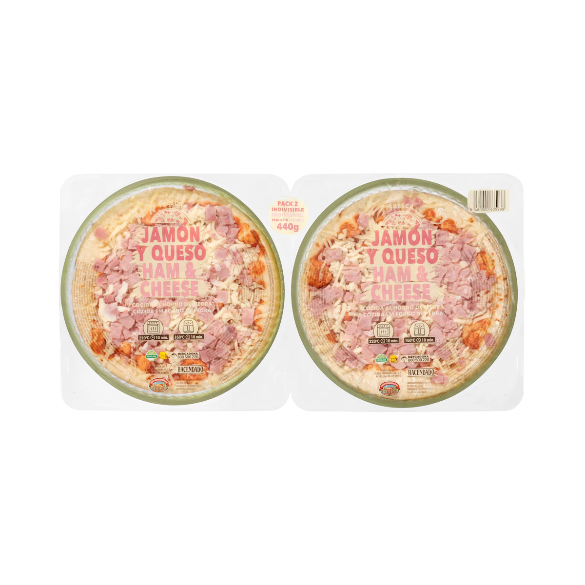 Pizza jamón y queso Hacendado