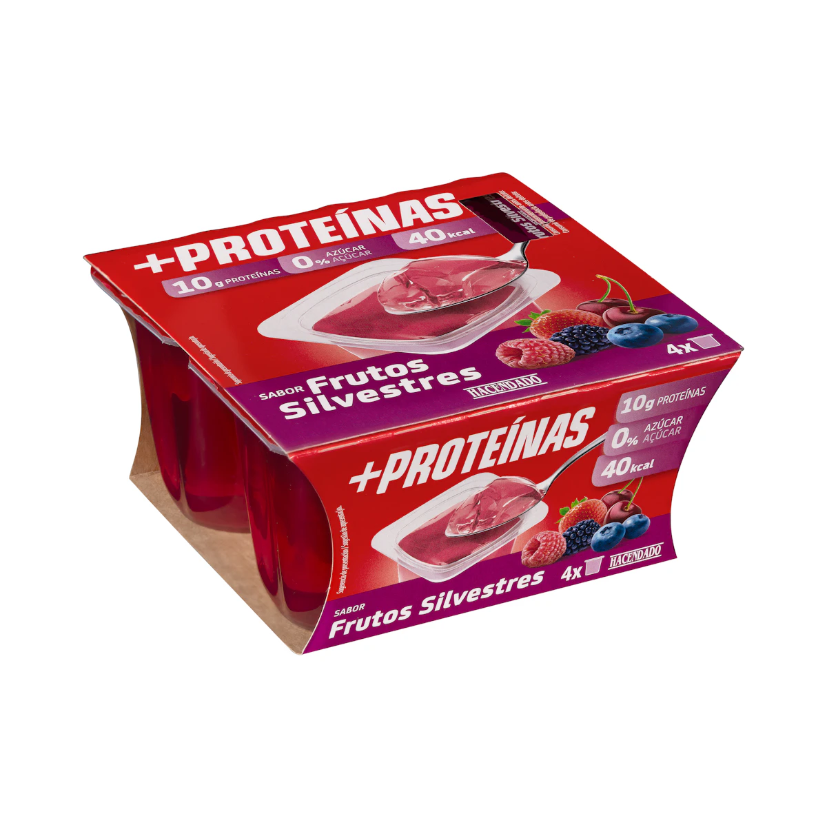 Gelatina sabor a frutos silvestres +Proteínas 10 g 0% azúcar